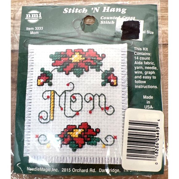 Counted Cross Stitch Mom Kit With 14 Count Aida Fabric & Supplies - Picture 1 of 2